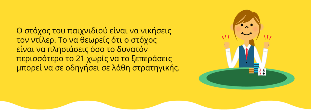 Ο στόχος του μπλακτζακ είναι να νικήσεις τον ντίλερ